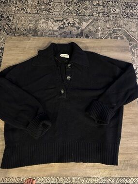 Free People black polo sweater